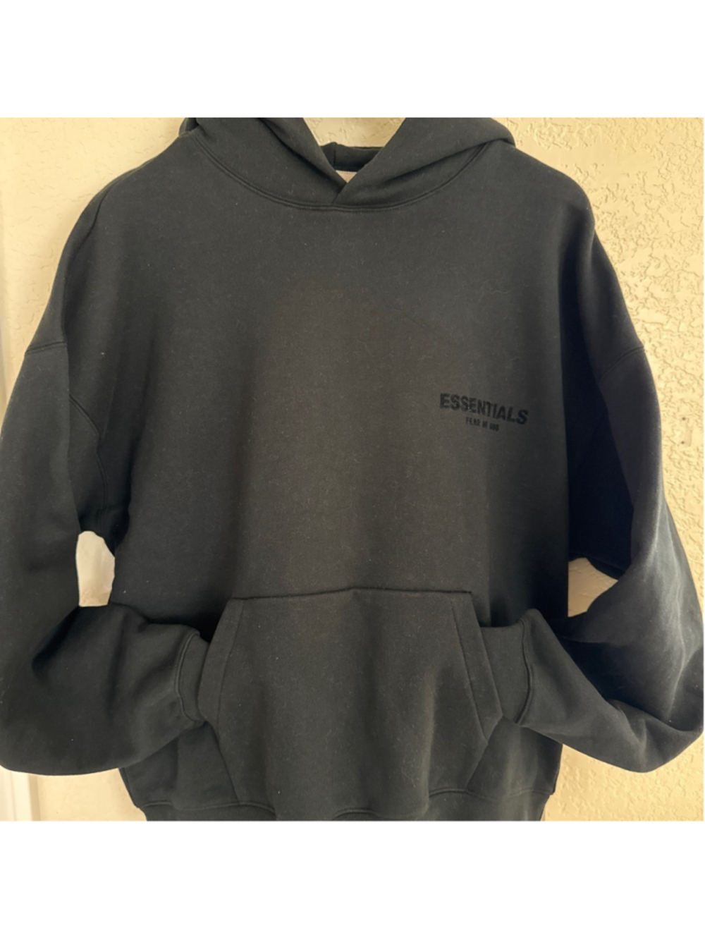 Men's Essentials Black Hoodie Size S